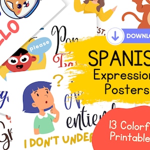 Spanish Classroom Printable Poster Set - Spanish Teacher Classroom Decor