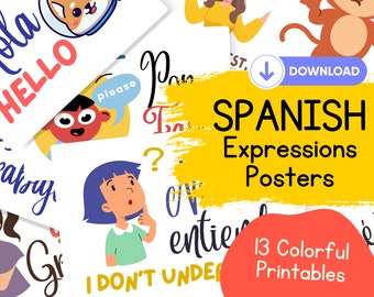 Spanish Classroom Printable Poster Set - Spanish Teacher Classroom Decor