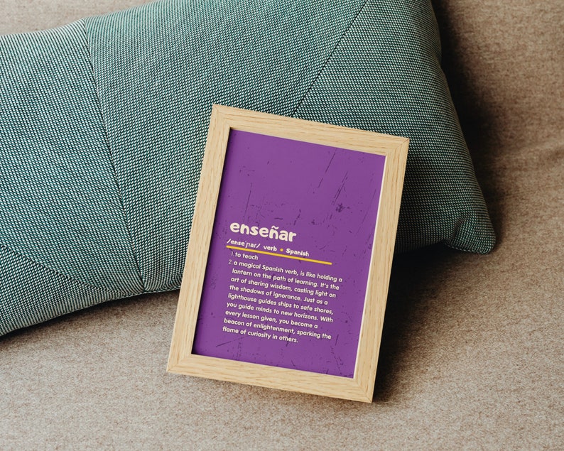 Enseñar Definition Wall Art Printable Classroom Decoration Etsy