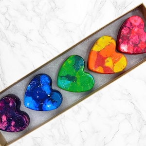 Kids Heart Crayons-Kids Birthday Crayons-Party Favors-Stocking Stuffers- Valentines Day Gift Set-Easter Basket Crayon-Valentines Class Gift