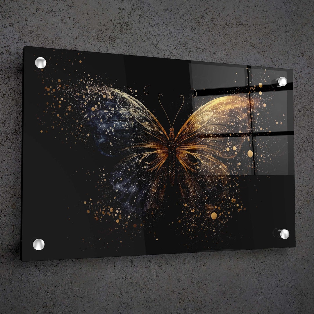 Acrylic Wall Art Butterfly Gold Butterfly Wall Art Large Wall Decor