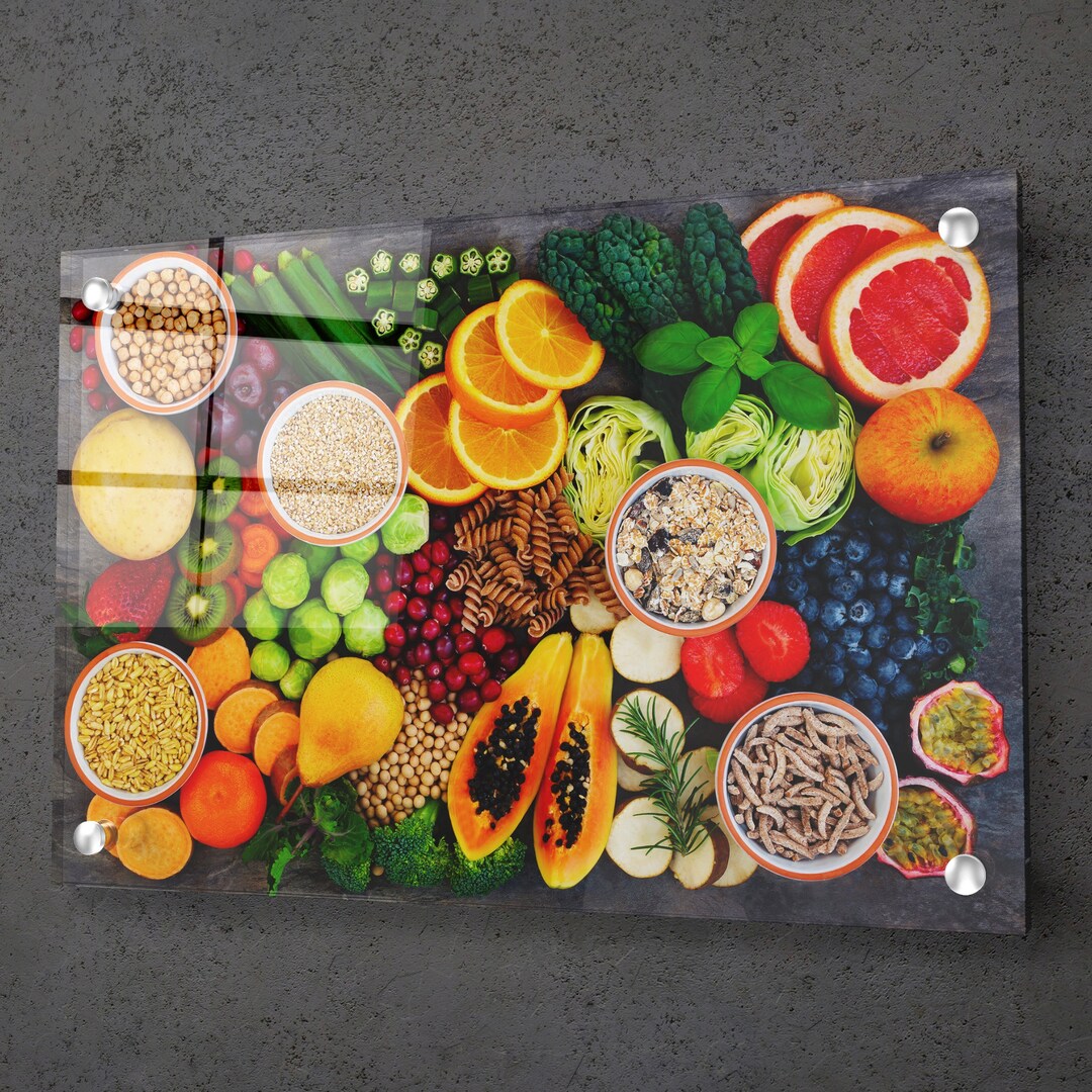 Acrylic Wall Art Fiber Rich Healthy Food Wall Art Large Wall Decor
