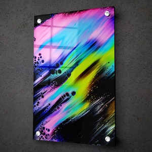 Acrylic Wall Art Abstract Oil Mix  Rainbow Wall Art Large Wall Decor Modern Wall Decor Art Gift Home Decor Wall Print Wall Art
