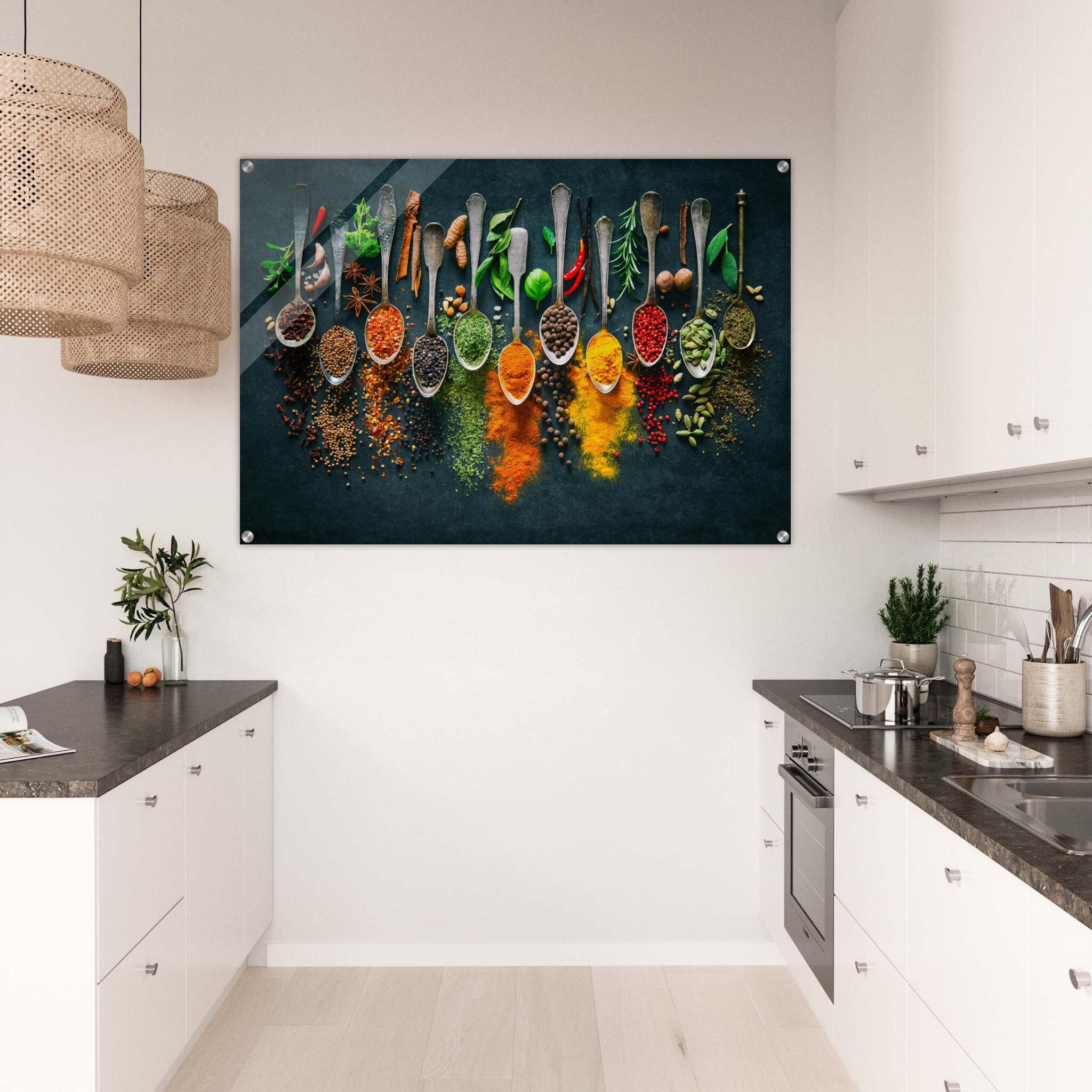 Acrylic Wall Art Herbs Spices Kitchen Wall Decor Large Wall Print Modern Wall Decor Art Gift ...