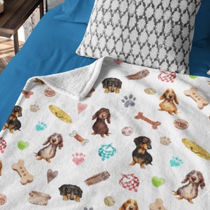 Dachshund Dog Blanket, gift for Dachshund dog mom, gift for Dachshund dog owner, Doxie dog gift, dog owner birthday gift