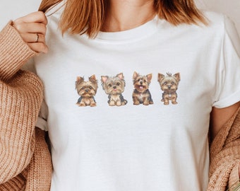 Cute Yorkie Dog Mom tshirt, gift for Yorkshire Terrier dog owner, Yorkie lover gift, retro dog owner shirt, birthday Yorkie gift