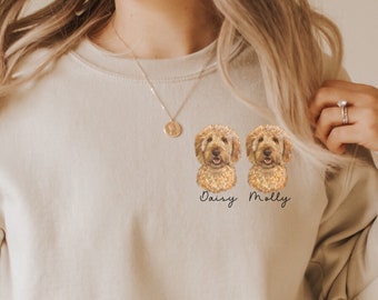 Personalized Multiple Goldendoodle Sweatshirt, custom dog name shirt, dog face shirt, custom dog sweater, gift for Doodle owner birthday