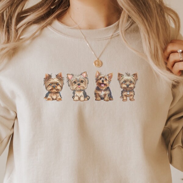 Cute Yorkie Dog Mom Sweatshirt, gift for Yorkshire Terrier dog owner, Yorkie lover gift, retro dog owner shirt, birthday Yorkie gift