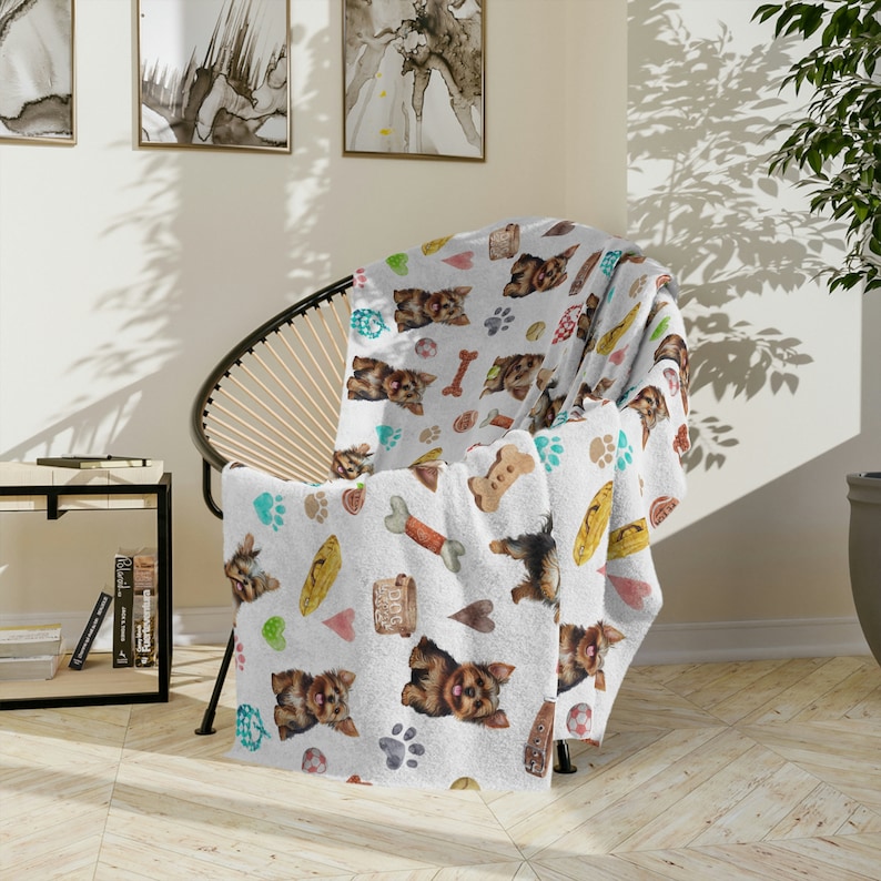 Yorkie Dog Blanket, Gift for Yorkie Dog Mom, Gift for Yorkie Dog Owner