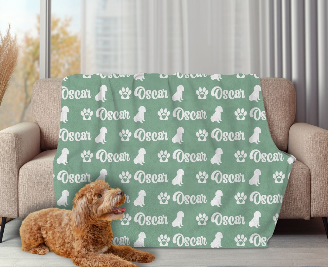 Personalized Goldendoodle Dog Blanket, Gift for Goldendoodle Mom, Dog Lover Birthday Gift, New