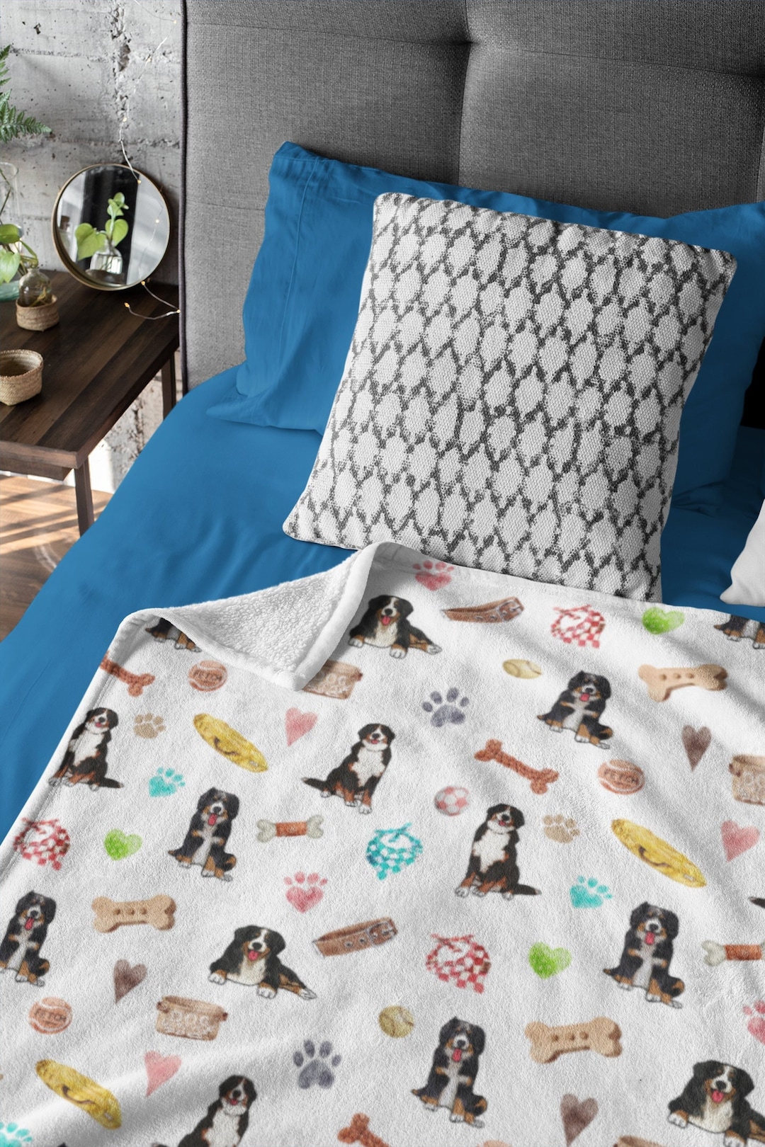 Bernese Mountain Dog Blanket, Gift for Bernese Dog Mom, Gift for Bernese Mountain Dog Owner