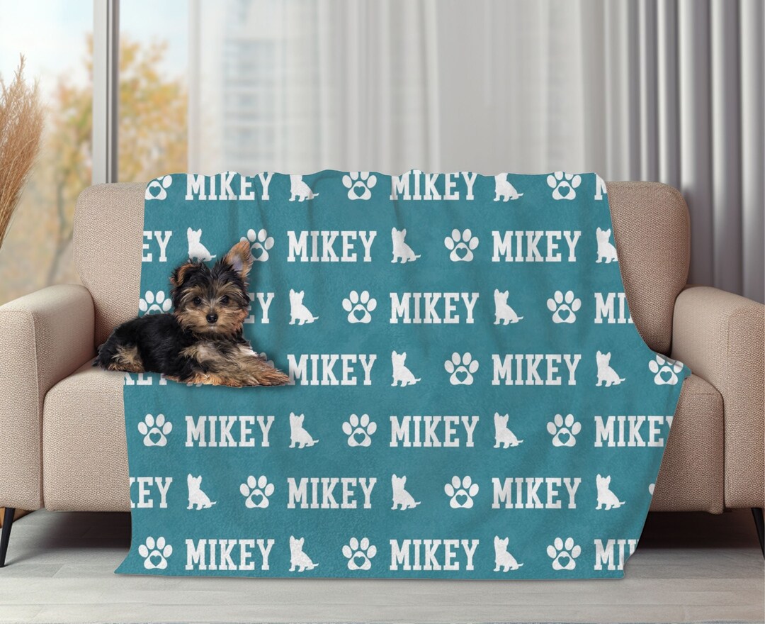 Personalized Yorkie Dog Blanket, Gift for Yorkshire Terrier Mom, Dog