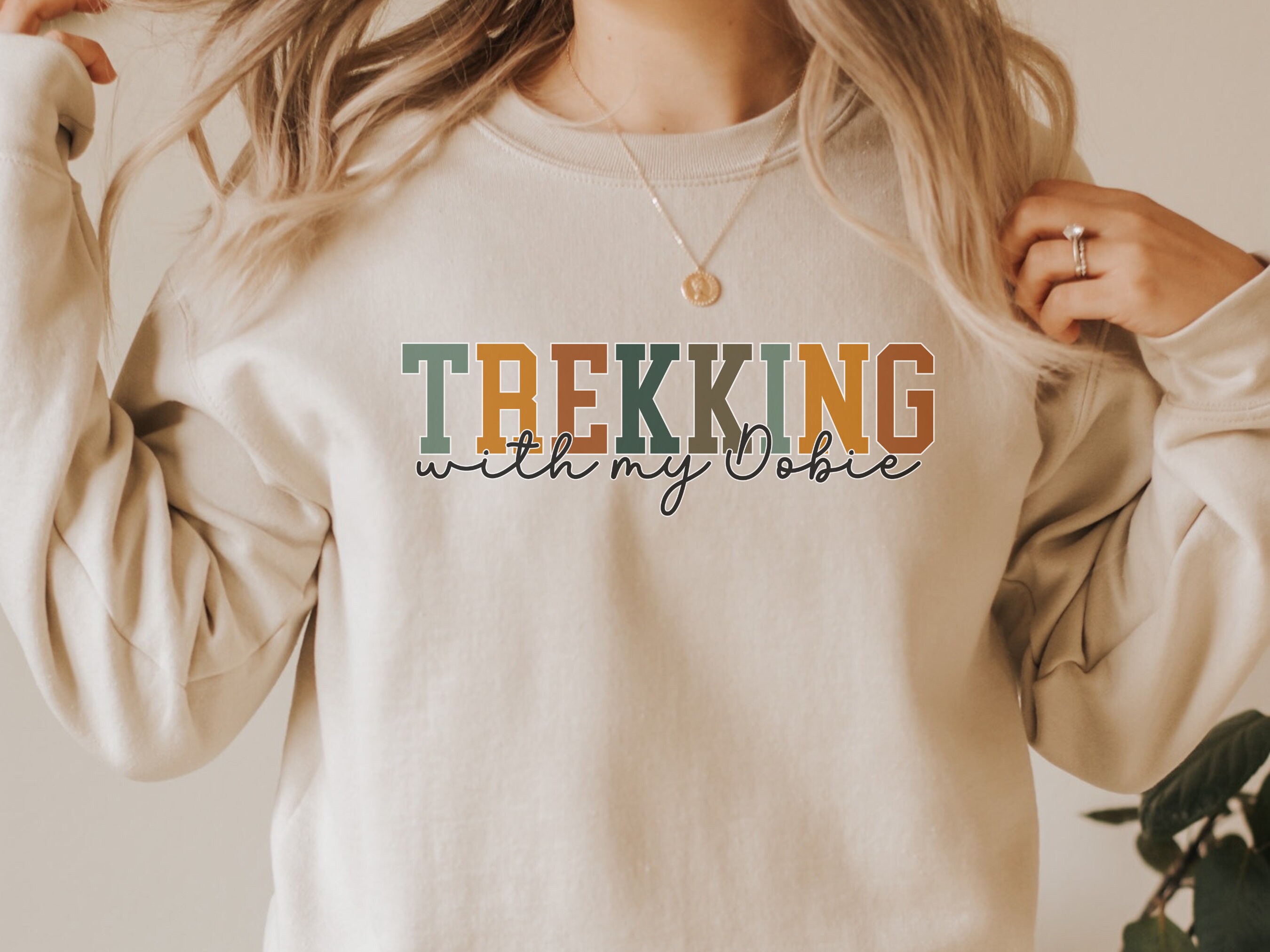 Hiking doberman dog mom sweatshirt, retro doberman pinscher shirt, mountain dobie dog mom birthday, doberman dog lover sweatshirt gift