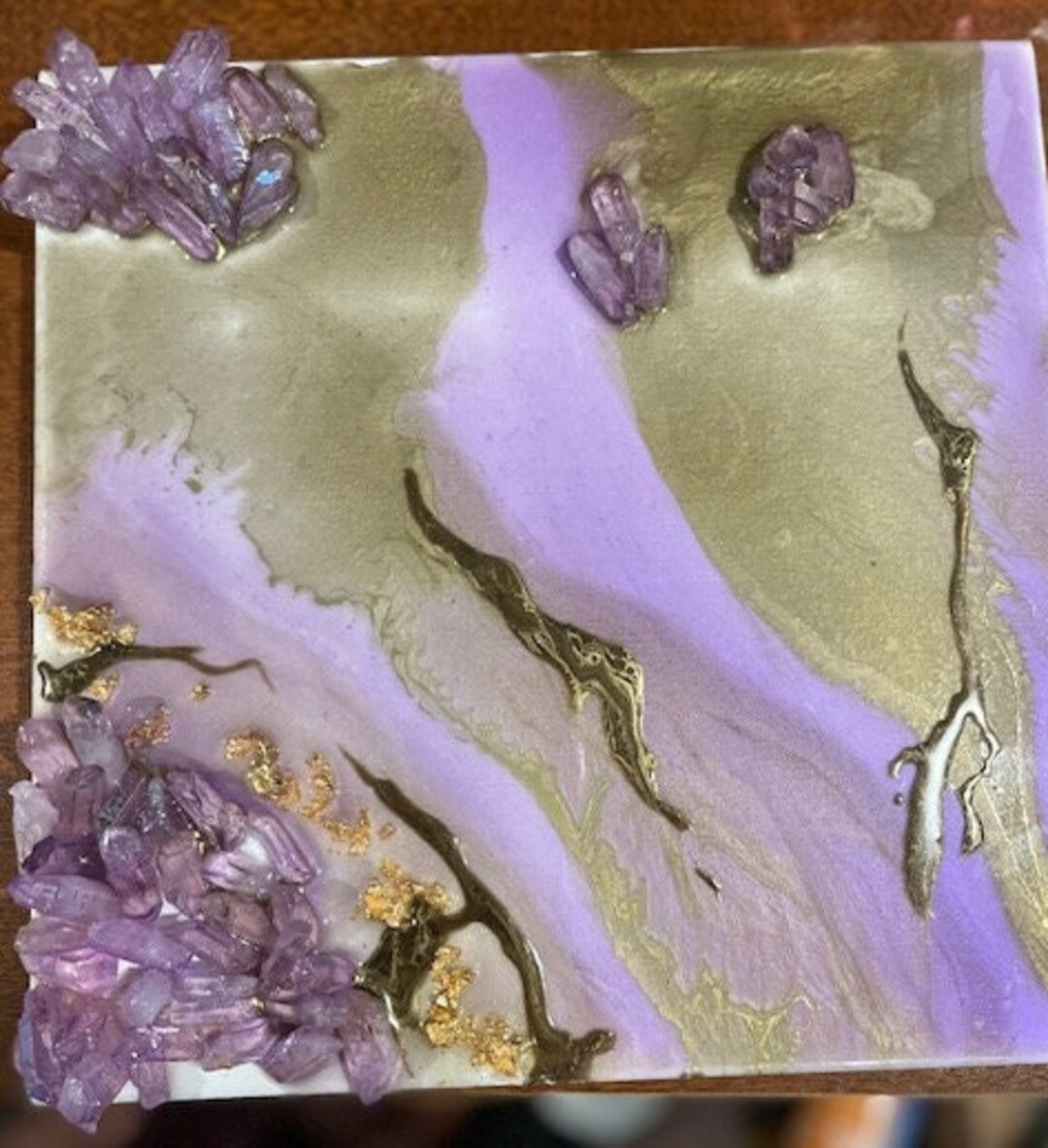 Purple and Gold Wall Art Etsy