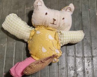 Hand sewn teddy from pre-loved children's clothing