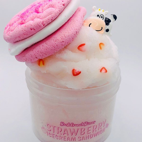 Best Seller!! Strawberry Ice cream Sandwich, Cloud Cream Slime, DIY Slime, Scented Slime, Best Slime Shop, Slime Stores, Etsy Slime Shop