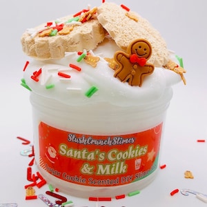 Santa’s Cookies & Milk Slime, DIY Slime, Clay Kit Slime, Crunchy Slime, Scented Slime, Best Slime Shop, Christmas Slime, Etsy Slime Shop