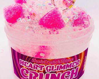 Heart Glimmer Crunch Slime, DIY Slime, Bingsu Slime, Clear Slime, Scented Slime, Best Slime Shop, Valentines Slime, Slime, Etsy Slime, Slime