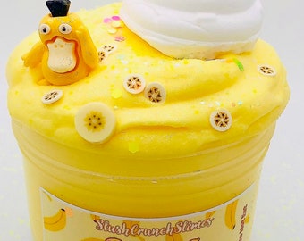 Banana Pudding Cloud Creme Slime, Sprinkle Mix & Charm