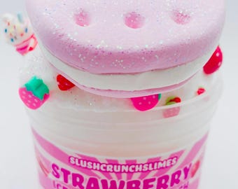 Strawberry Icecream Sandwich Cloud Creme Slime: DIY Clay Kit.