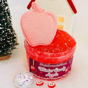 Winter Candy Apple Slime, DIY Slime, Bingsu Slime, Clay Kit Slime, Scented Slime, Best Slime Shop, Valentines Slime, Slime, Etsy Slime Shop