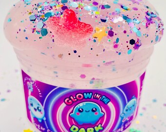 Glow in the Dark Slime: Scented Slime with Star Sprinkles & UV Lamp
