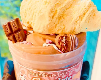 Chocolate Croissant Clay Slime Kit, Scented Crunchy Slime