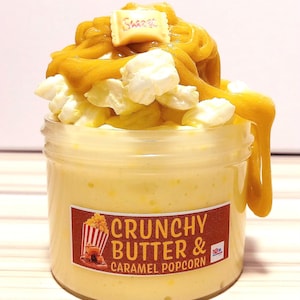 Butter Caramel Popcorn Slime, Thick & Glossy Slime, Full Crunch Slime - DIY Slime, Scented Slime, Best Slime Shops, Slime Stores, Etsy Slime