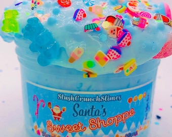 Santa’s Candy Shoppe Slime, DIY Slime, Floam Slime, Crunchy Slime, Scented Slime, Best Slime Shop, Christmas Slime, Etsy Slime Shop