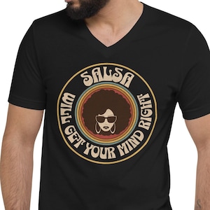 Salsa Music Will Get Your Mind Right V-Neck T-Shirt