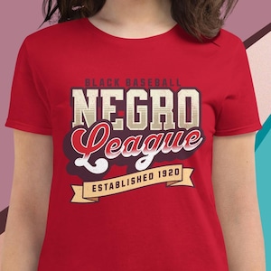 Negro League Baseball Inspired Women&#39;s Fashion Fit Tee - Vintage Sports Shirt
