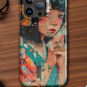 Hayao Miyazaki Inspired Anime iPhone Case with A Beautiful Collage of Colors; Snap case for iPhone®