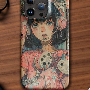 Hayao Miyazaki Inspired Anime iPhone Case with A Beautiful Collage of Colors; Snap case for iPhone®