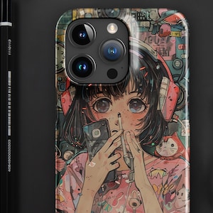 Hayao Miyazaki Inspired Anime iPhone Case with A Beautiful Collage of Colors; Snap case for iPhone®
