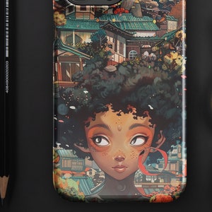Hayao Miyazaki Inspired Anime iPhone Case with A Beautiful Collage of Colors; Snap case for iPhone®