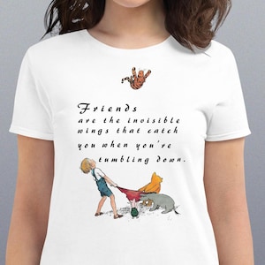 友情の名言ウィニー・ザ・プーデザインレディースTシャツ