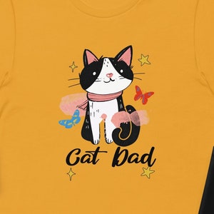Cute Cat Dad Tee - Whimsical Graphic Tee with Cat Illustration