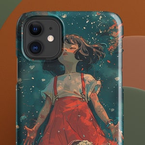 Hayao Miyazaki Inspired Anime iPhone Case with Cute Girl Collage; Snap case for iPhone®