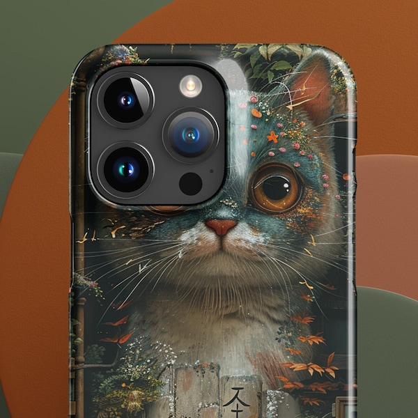 Kawaii Anime Cats iPhone 15 Case - Hayao Miyazaki Inspired Cat Collage Design