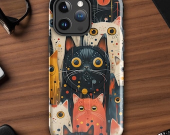Miyazaki Anime Cat Faces iPhone MagSafe Tough Case