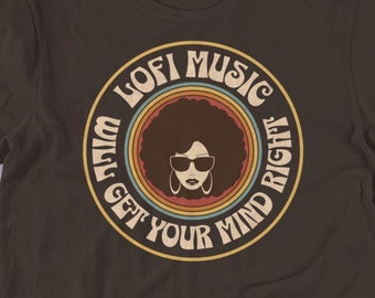 LoFi Music Mind Right Tee: Vintage Unisex Jersey Kurzarm