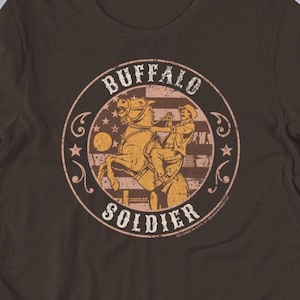 Vintage Buffalo Soldier Tee - African American History Inspired Tribute to African American History & Classic Cowboy Fusion