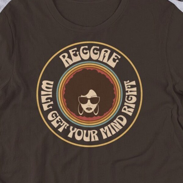 Reggae Music Will Get Your Mind Right, Vintage Reggae t-shirt,  Music Fashion,  Vintage Apparel, Luxury T-shirt, Reggae Fashion