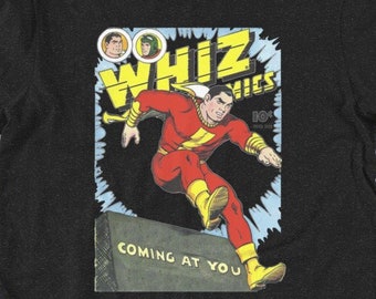 Camiseta con estampado de cómic de superhéroe de la Edad de Oro - Camisa gráfica vintage