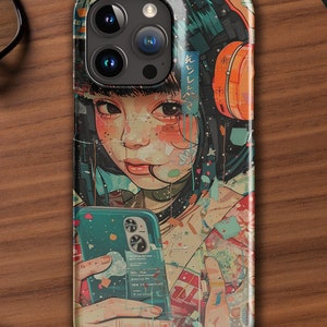 Hayao Miyazaki Inspired Anime iPhone Case with A Beautiful Collage of Colors; Snap case for iPhone®