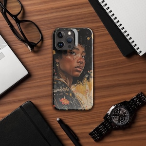 Hayao Miyazaki Inspired Anime iPhone 15 Case with Cute Afro Girl Collage