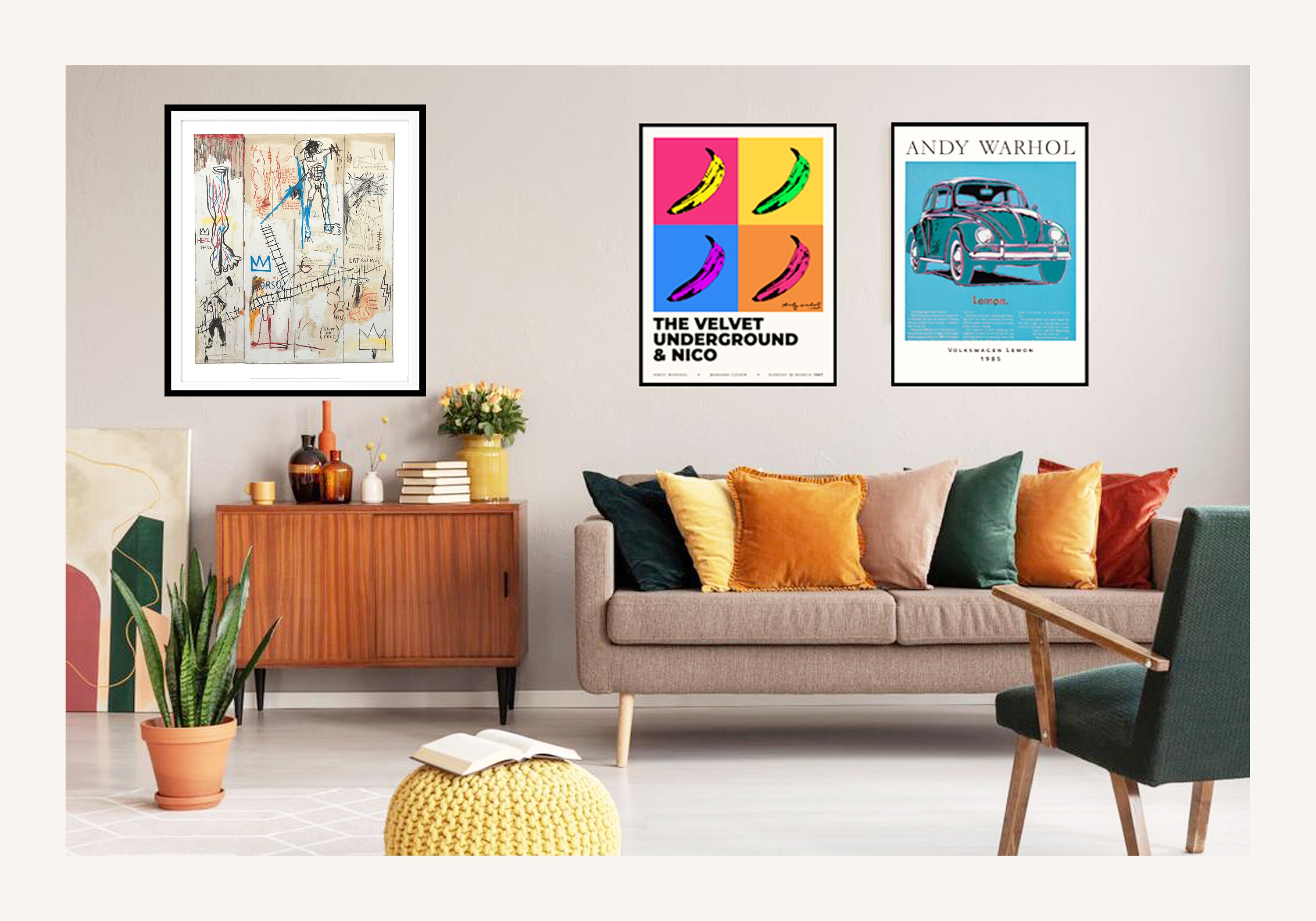 Leonardo da Vinci’s Greatest Hits, 1982 - Jean-Michel Basquiat - Framed art Print