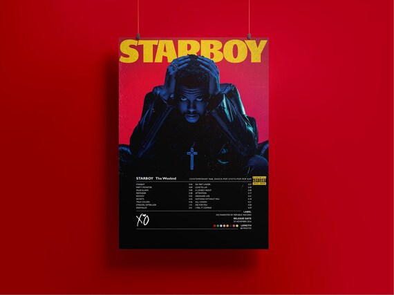 The Weeknd Poster starboy Album Artwork / Tracklist Poster / Album Music  Cover Printing / Music Album Printing / Music Poster 