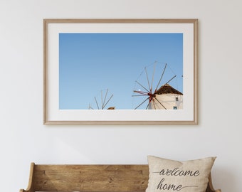 Windmills - Moon | Mykonos, Greece | 8x10 16x20  Print | Frame