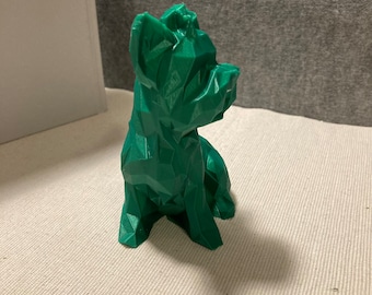 Yorkie Sculpture Low Poly Geometric Yorkshire Terrier Statue Figurine 3d Printed Gift Artwork Table Top Nordic Style Decoration